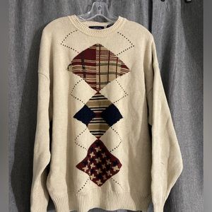Unisex Vintage Argyle Sweater XL